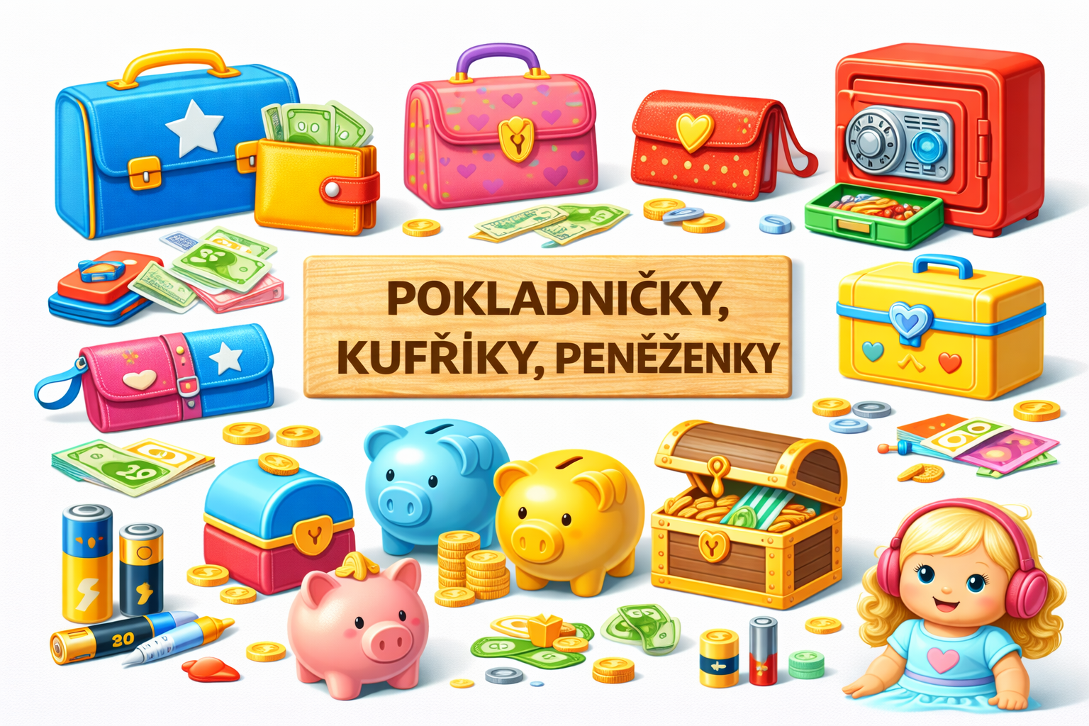 Pokladničky, kufříky, peněženky