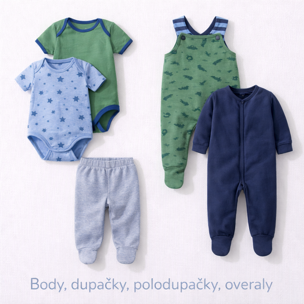 Body, dupačky, polodupačky, overaly