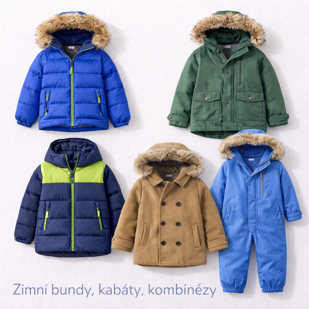 Zimní bundy, kabáty, kombinézy