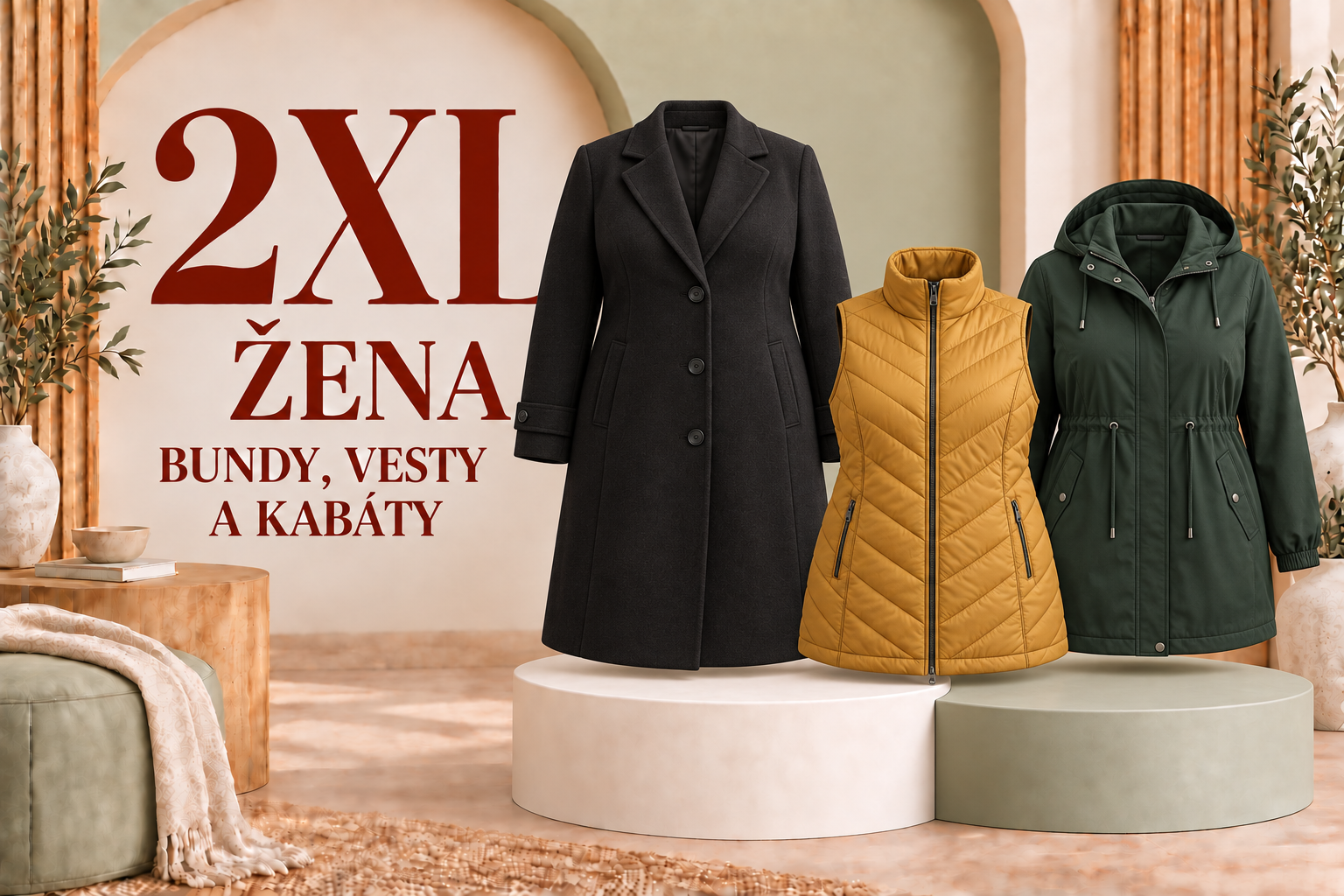 ŽENA 2XL BUNDY, VESTY A KABÁTY