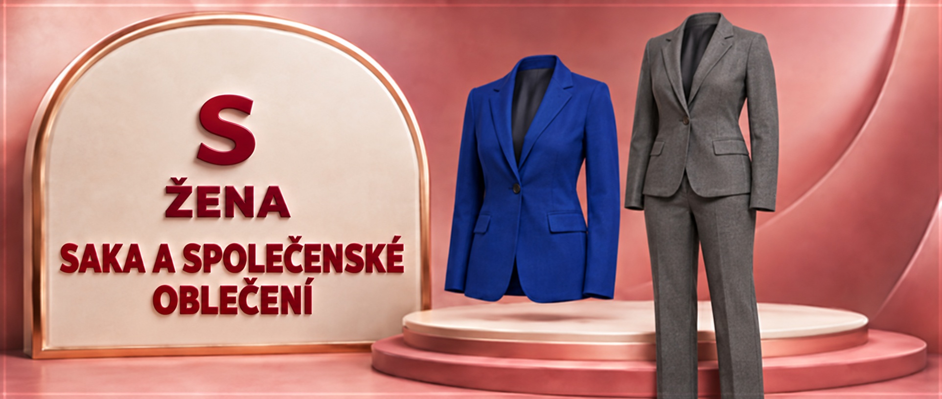 ŽENA S SAKA A SPOLEČENSKÉ OBLEČENÍ