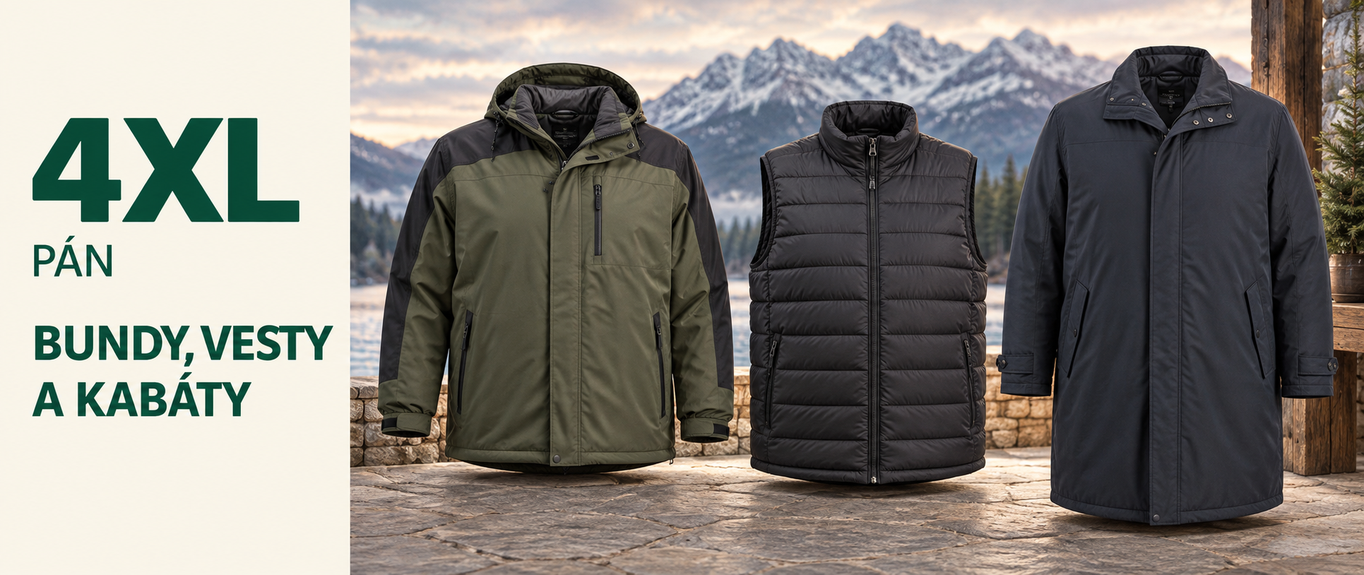 PÁN 4XL BUNDY, VESTY A KABÁTY
