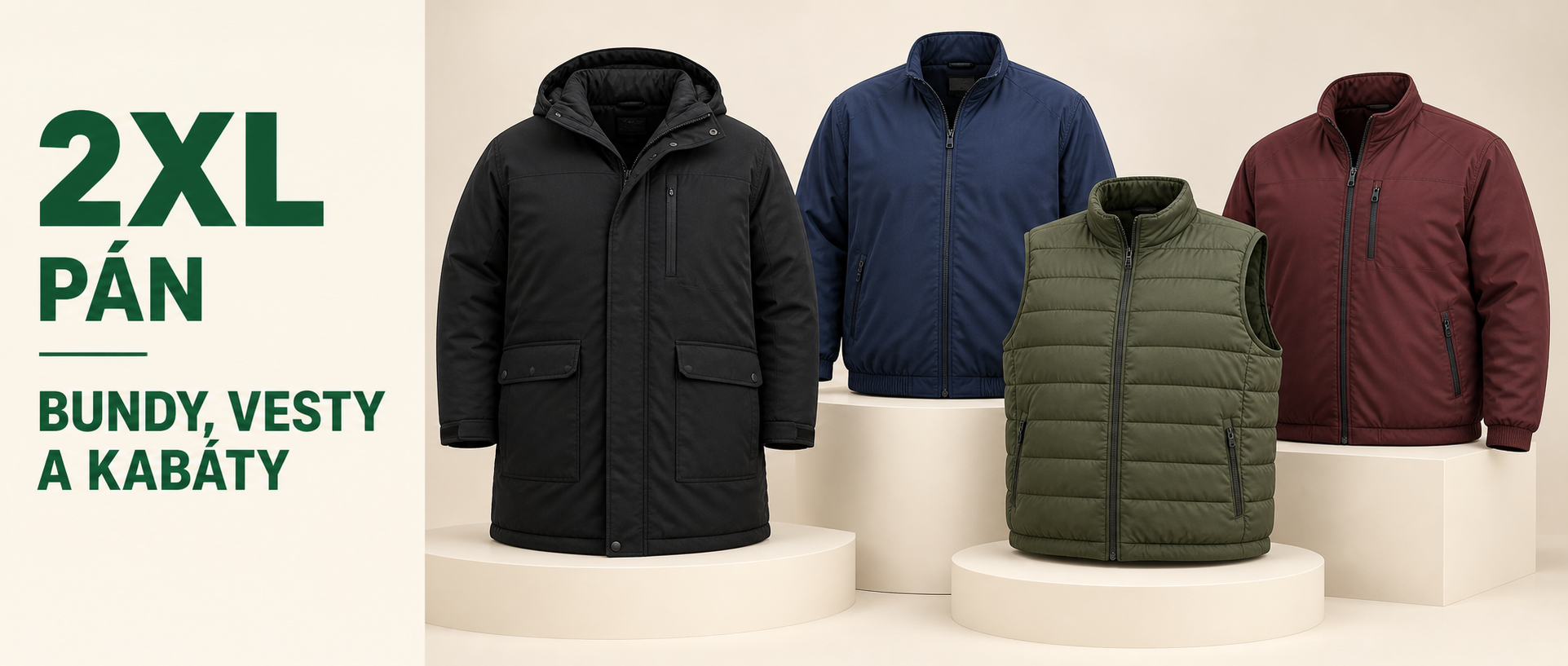 PÁN 2XL BUNDY, VESTY A KABÁTY