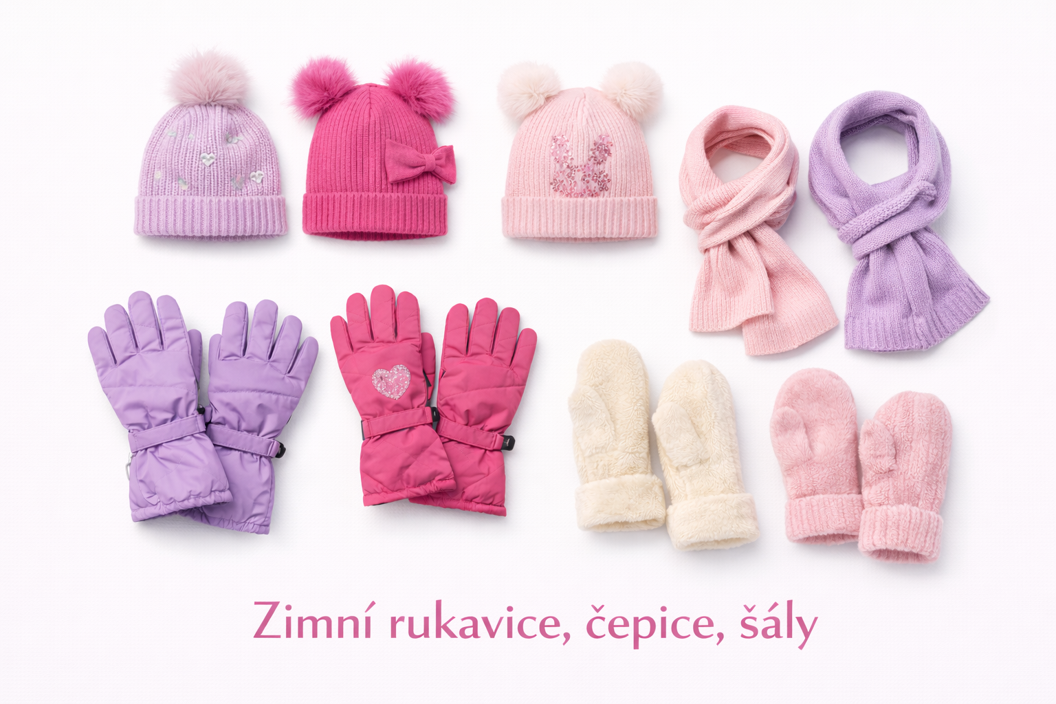 Zimní rukavice,čepice,šály