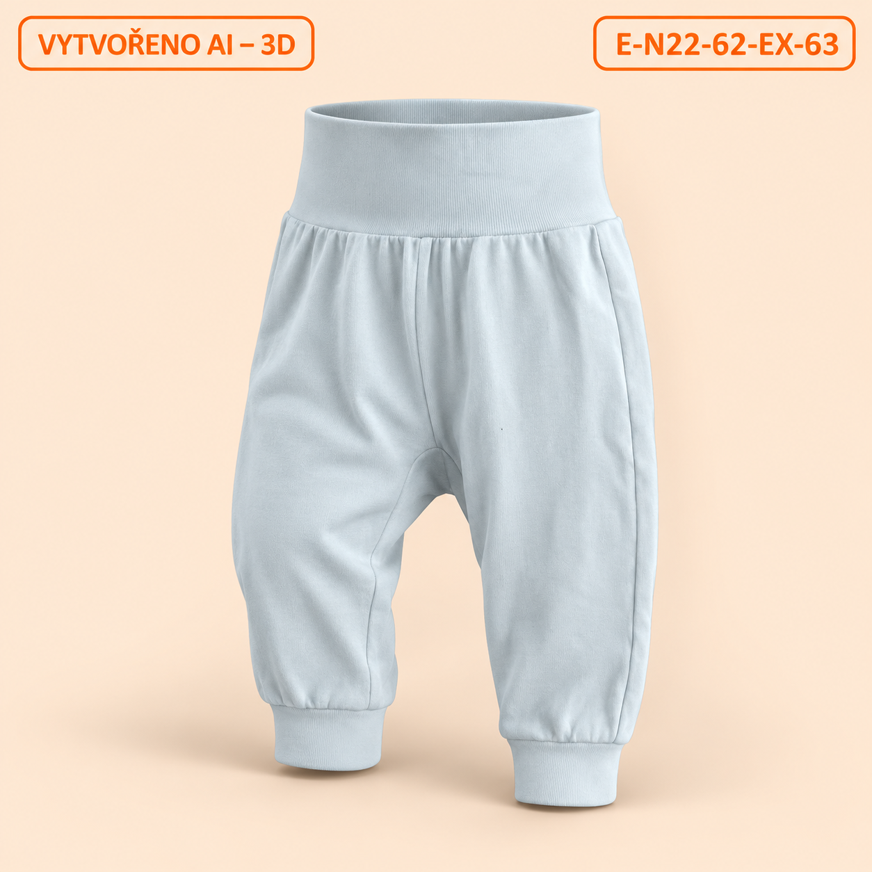 Neutrální světlé tepláky se širokým nápletem, vel. 62