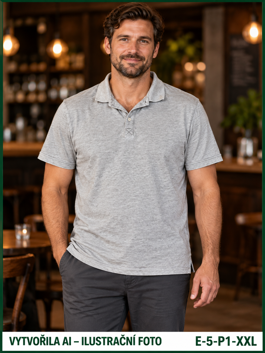 Pánské šedé polo tričko – vel. XXL