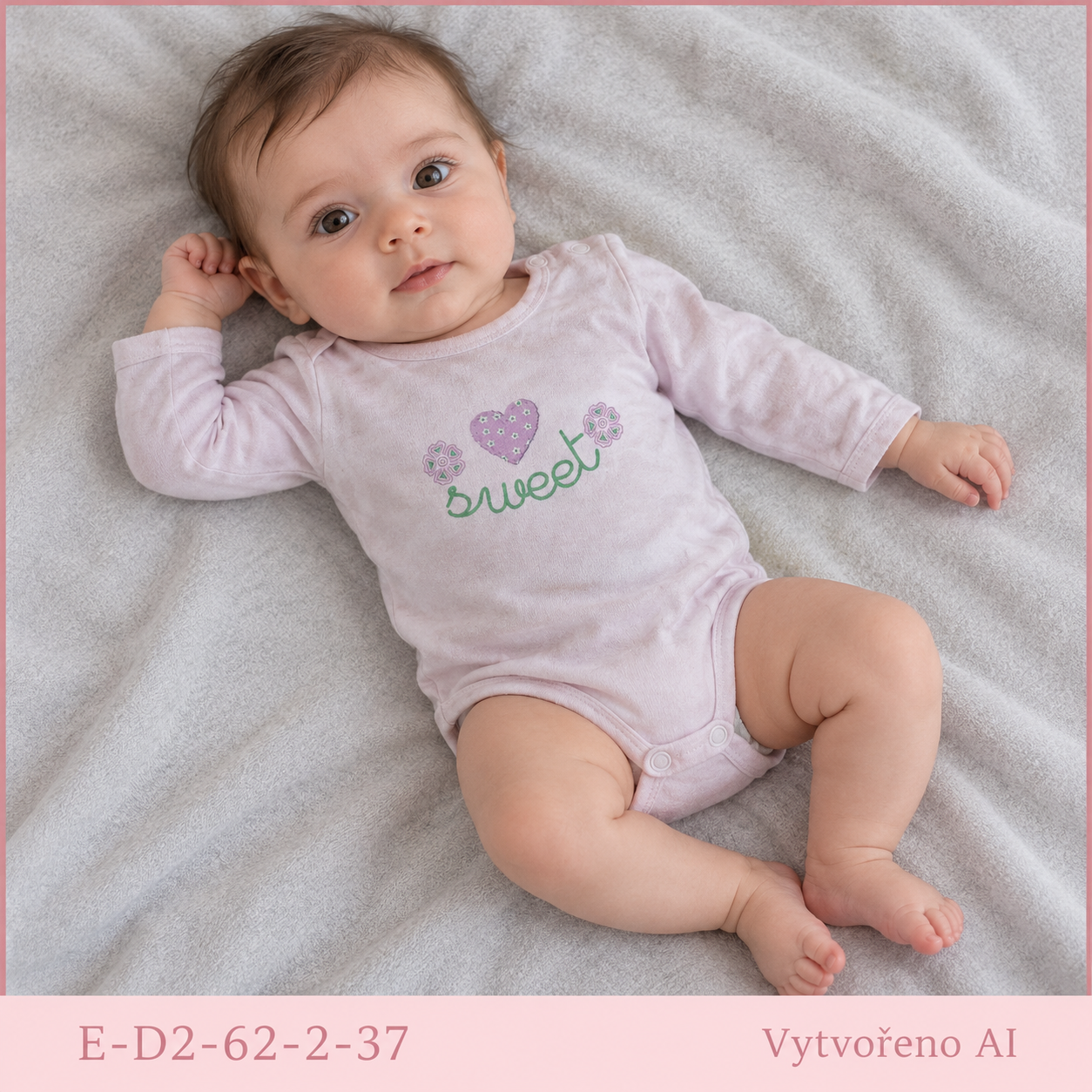 Dívčí body s nápisem sweet a květy, vel. 62