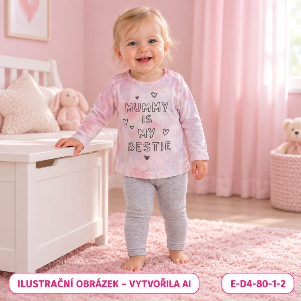 Dívčí tričko Mummy is my bestie s dlouhým rukávem, vel. 80