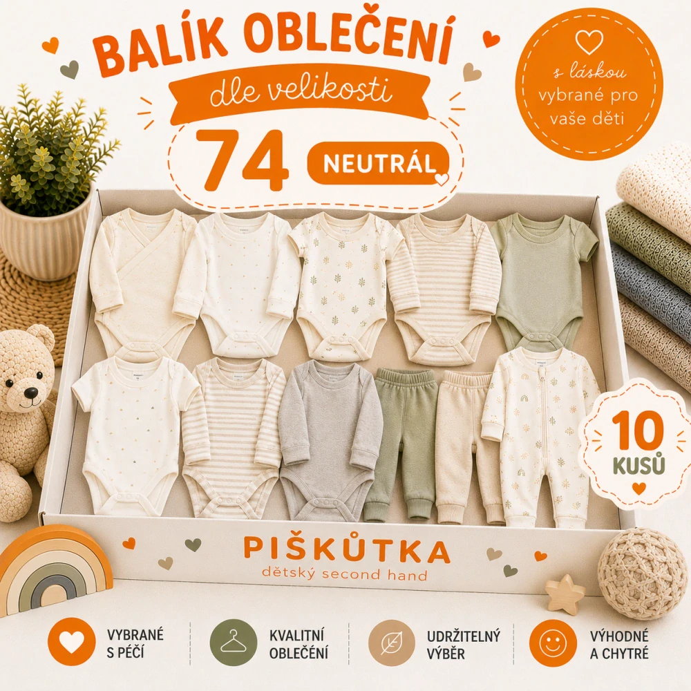 BALÍK OBLEČENÍ NEUTRÁL VE VELIKOSTI 74