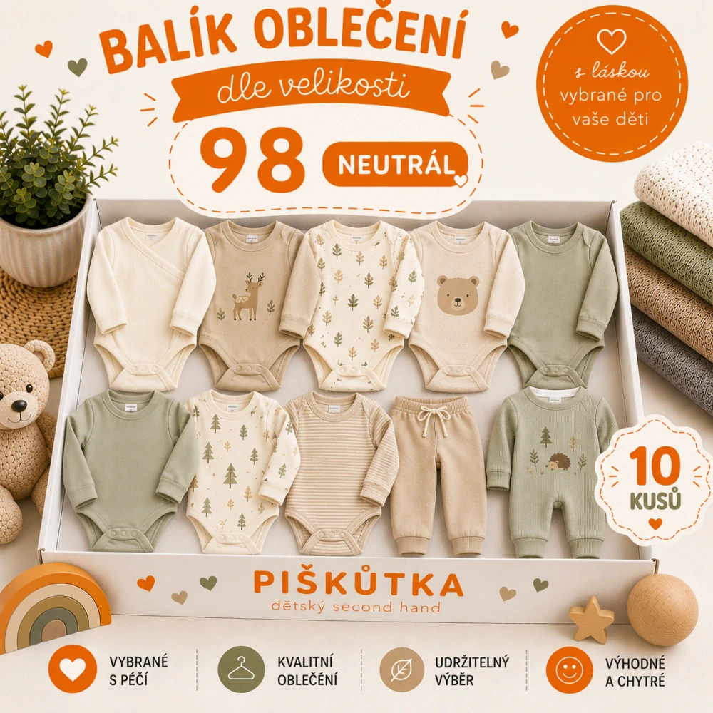 BALÍK OBLEČENÍ NEUTRÁL VE VELIKOSTI 98