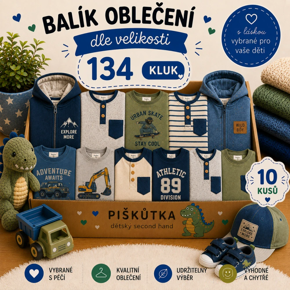 BALÍK OBLEČENÍ KLUK VE VELIKOSTI 134