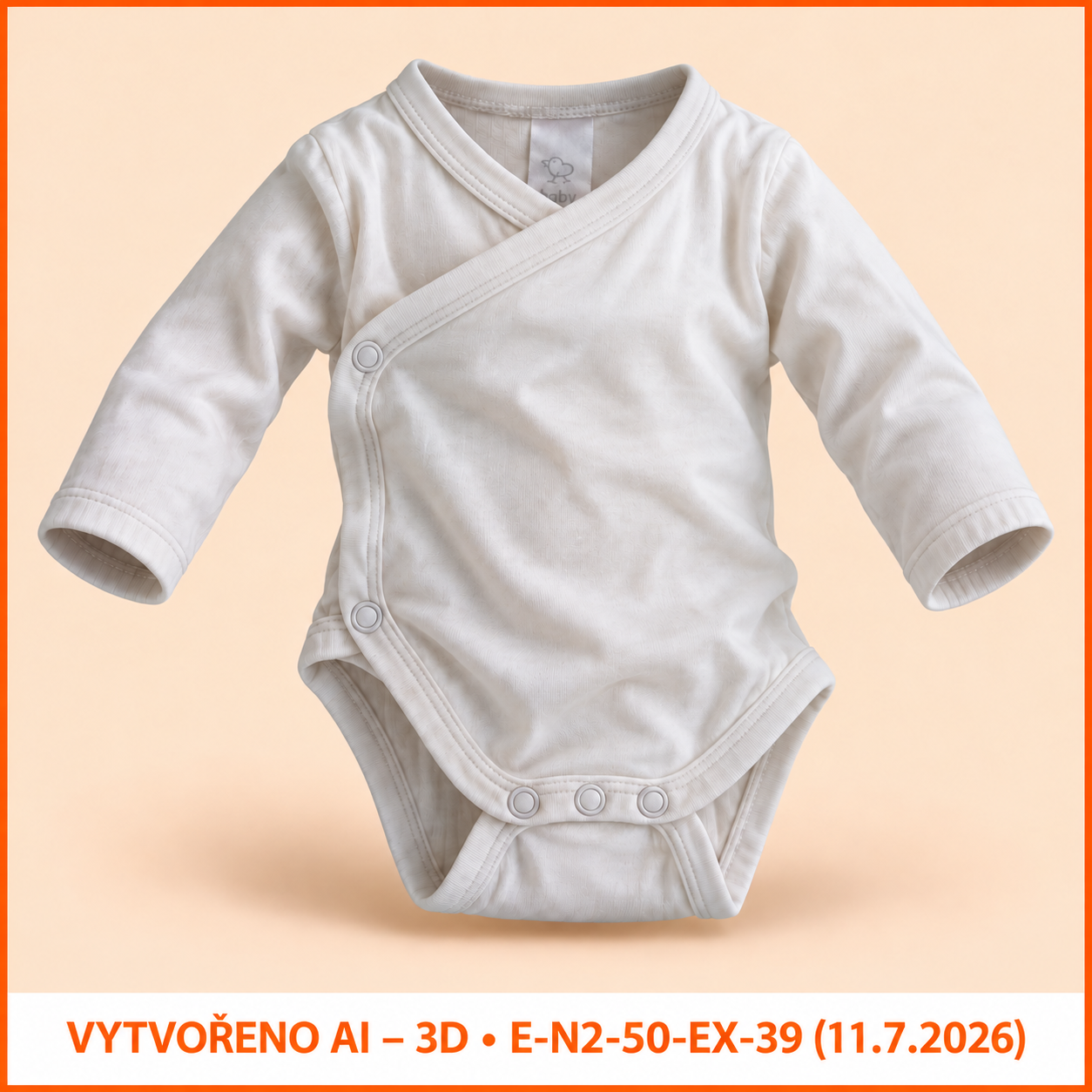 Neutrální zavinovací body baby club, dlouhý rukáv, vel. 50