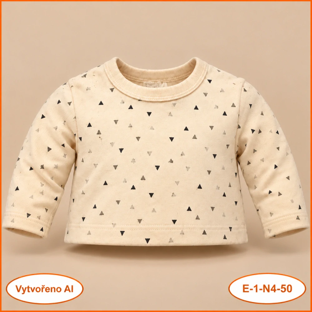 Neutrální krémové triko s trojúhelníky, vel. 50