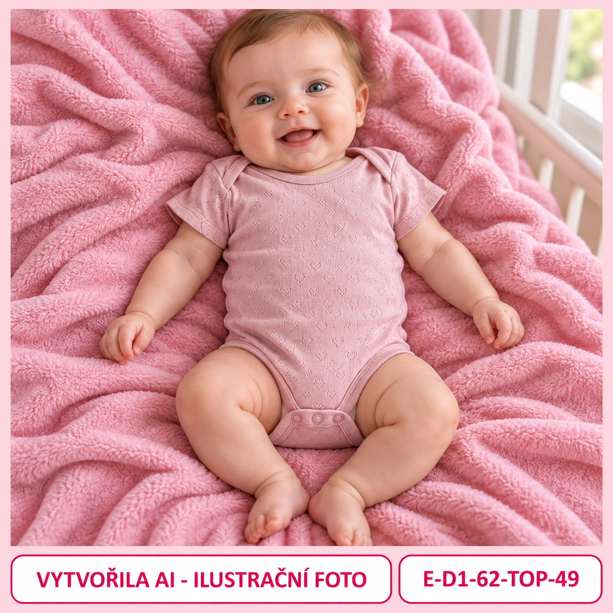 Dívčí světle růžové body s jemným srdíčkovým vzorem, vel. 62