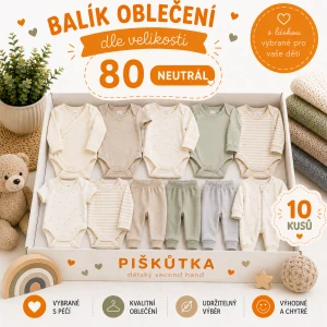 BALÍK OBLEČENÍ  NEUTRÁL VE VELIKOSTI 80