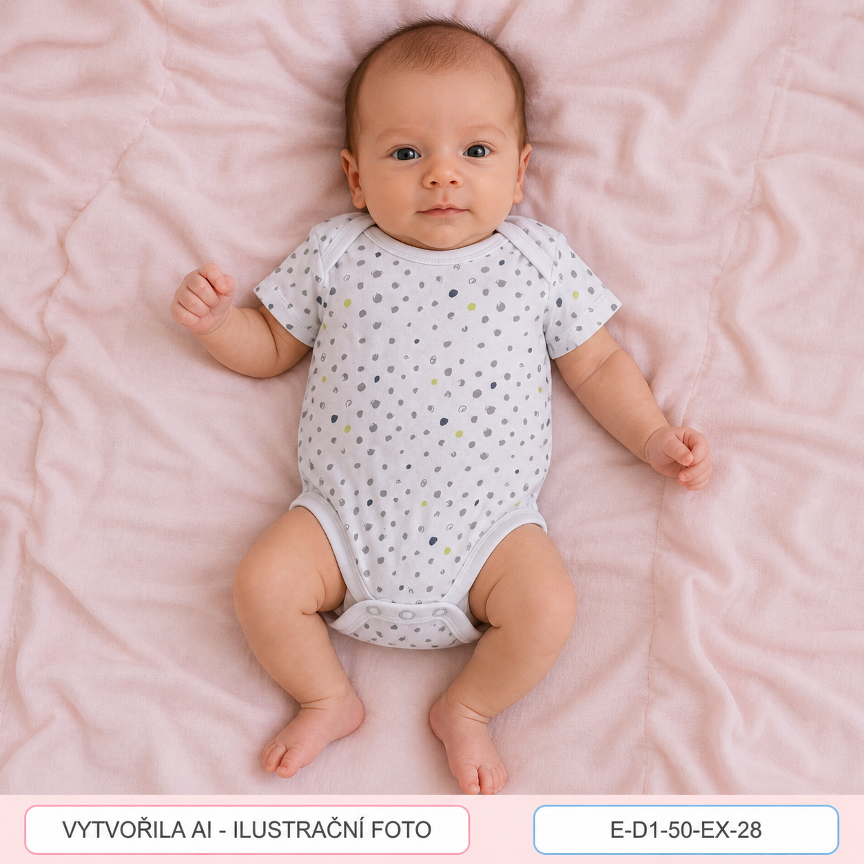 Dívčí puntíkované body s krátkým rukávem, vel. 50