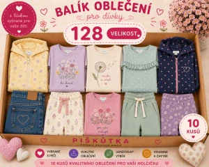 BALÍK OBLEČENÍ  DÍVKA VE VELIKOSTI 128