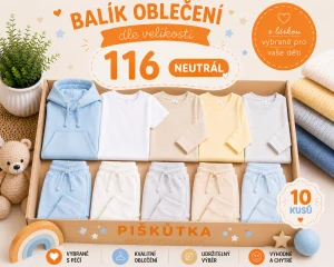 BALÍK OBLEČENÍ  NEUTRÁL VE VELIKOSTI 116