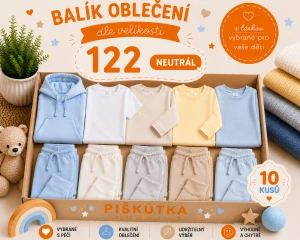 BALÍK OBLEČENÍ  NEUTRÁL VE VELIKOSTI 122