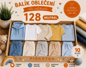 BALÍK OBLEČENÍ  NEUTRÁL VE VELIKOSTI 128