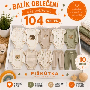 BALÍK OBLEČENÍ  NEUTRÁL VE VELIKOSTI 104