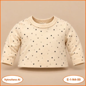Neutrální krémové triko s trojúhelníky, vel. 50