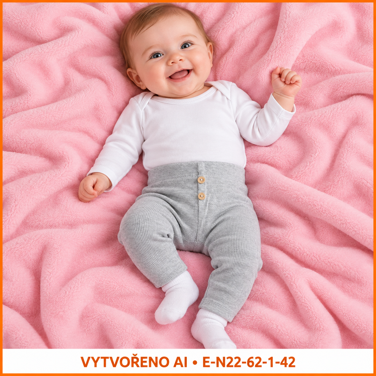Neutrální šedé žebrované legíny se dvěma knoflíčky, vel. 62