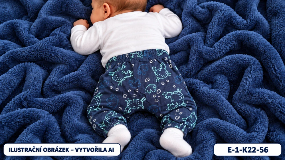 Klučičí tepláky s mořskými motivy – vel. 56