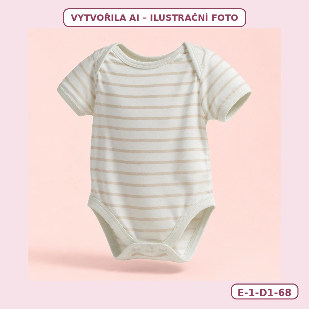 Dívčí body krátký rukáv s béžovými proužky – vel. 68