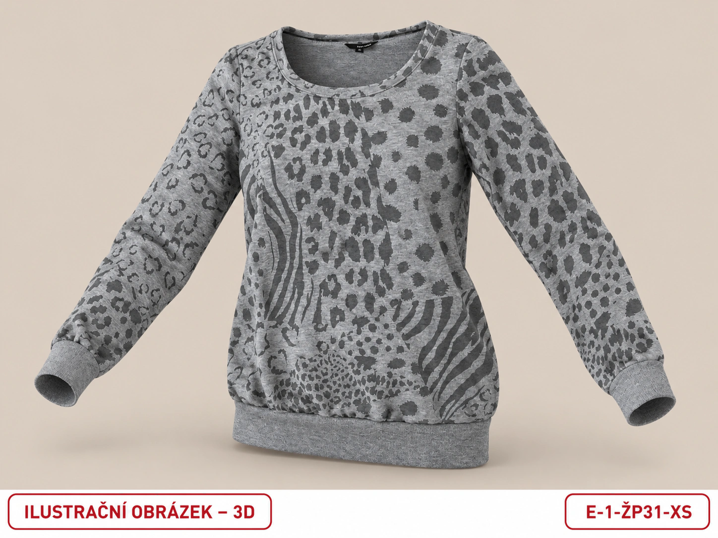 Dámský svetřík se zvířecím vzorem – vel. XS