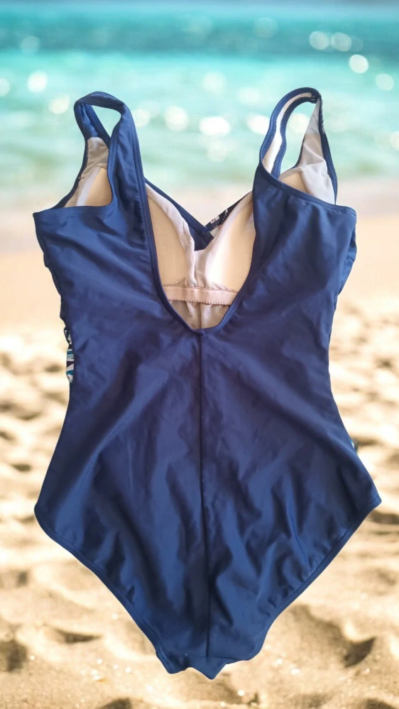 Plavky jednodílné - květinové - velikost XL