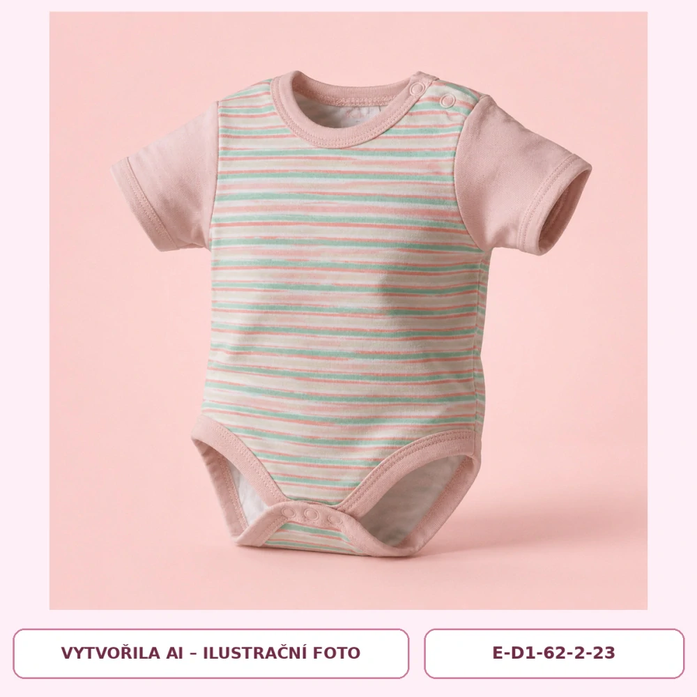 Dívčí pruhované body s krátkým rukávem, vel. 62
