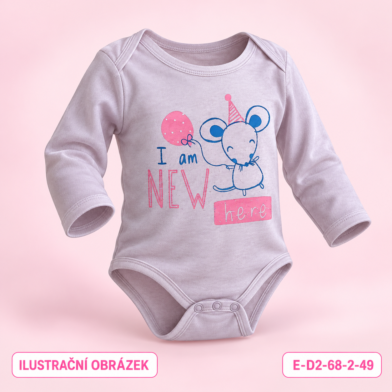 Dívčí body s myškou a balónkem, vel. 68