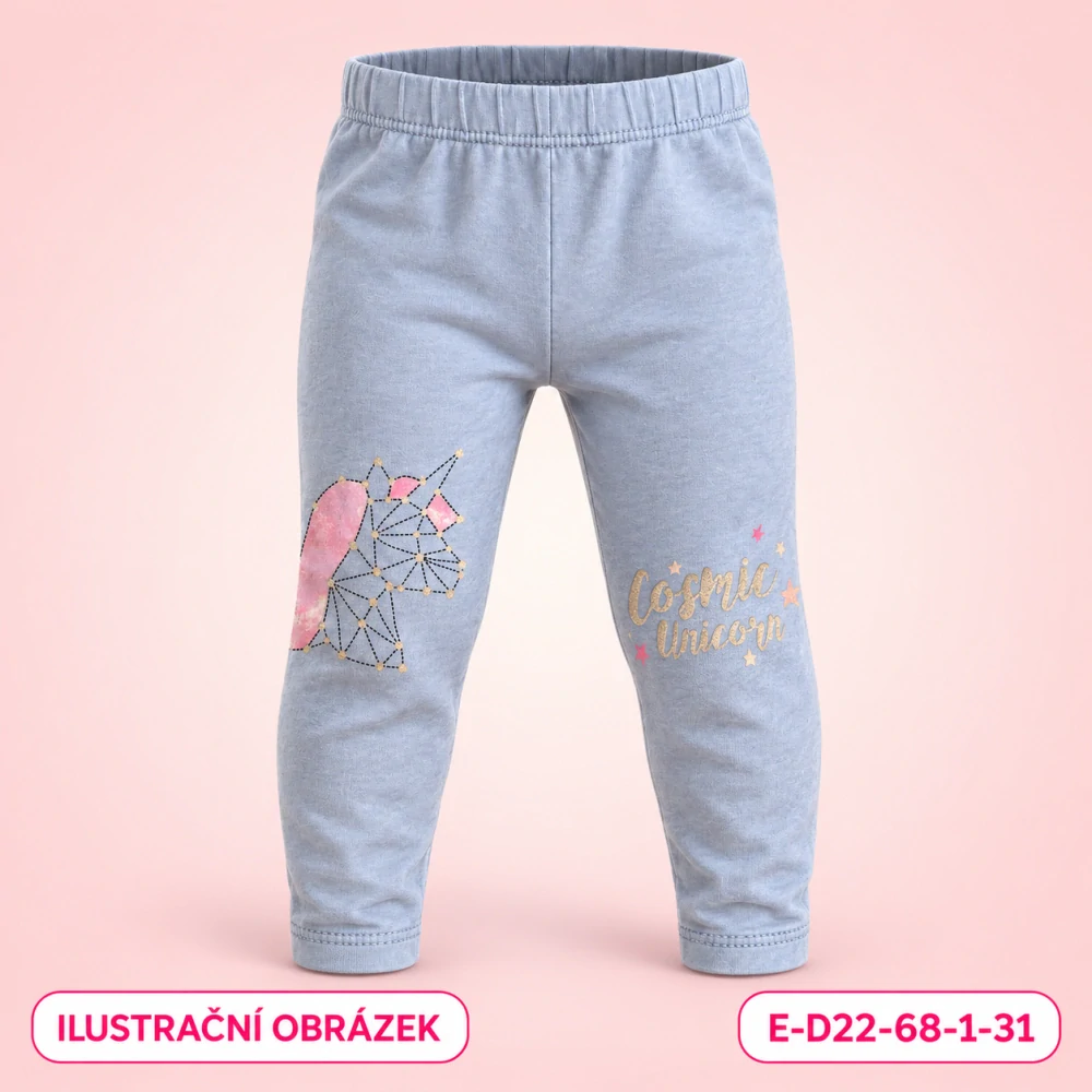 Dívčí světle modré legíny Cosmic Unicorn, vel. 68