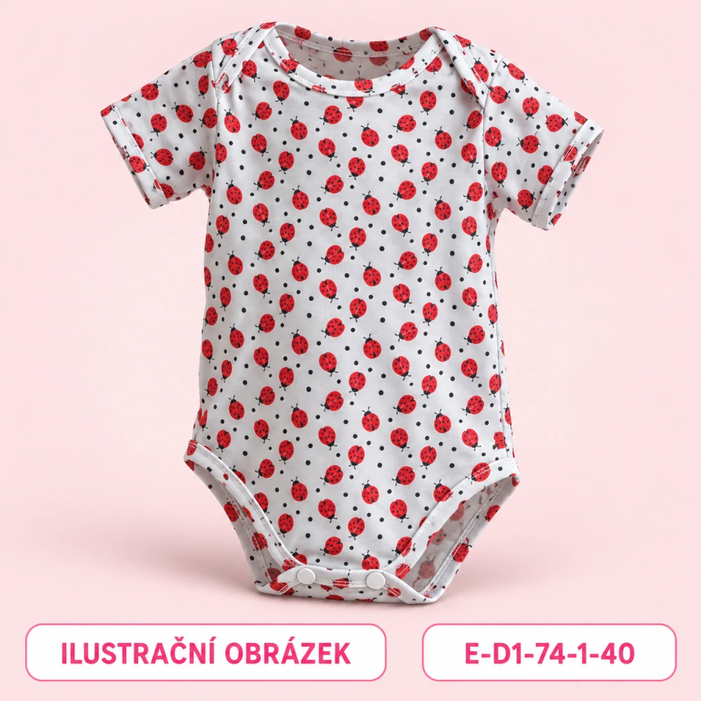 Dívčí body s beruškami a krátkým rukávem, vel. 74
