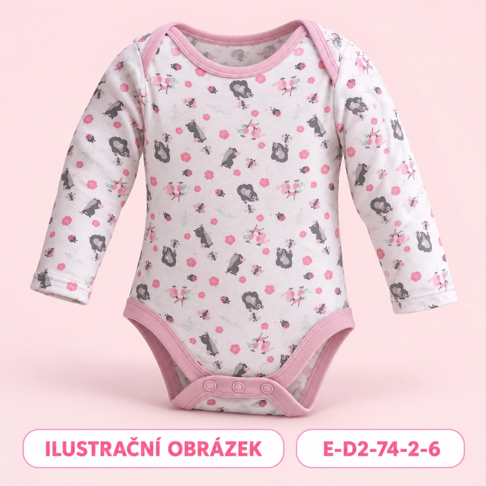 Dívčí body se zvířátky a dlouhým rukávem, vel. 74