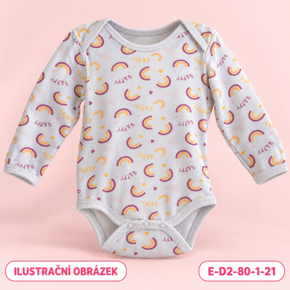 Dívčí body s duhou a dlouhým rukávem, vel. 80