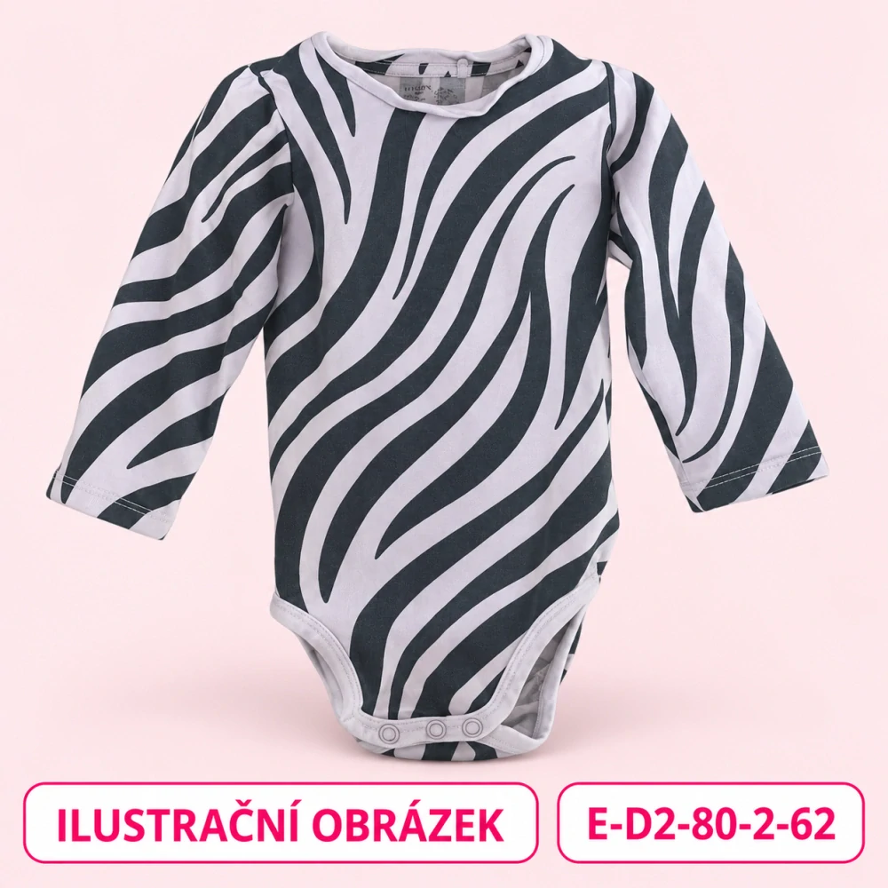 Dívčí body se zebřím vzorem a dlouhým rukávem, vel. 80