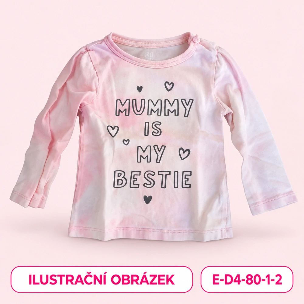 Dívčí tričko Mummy is my bestie s dlouhým rukávem, vel. 80