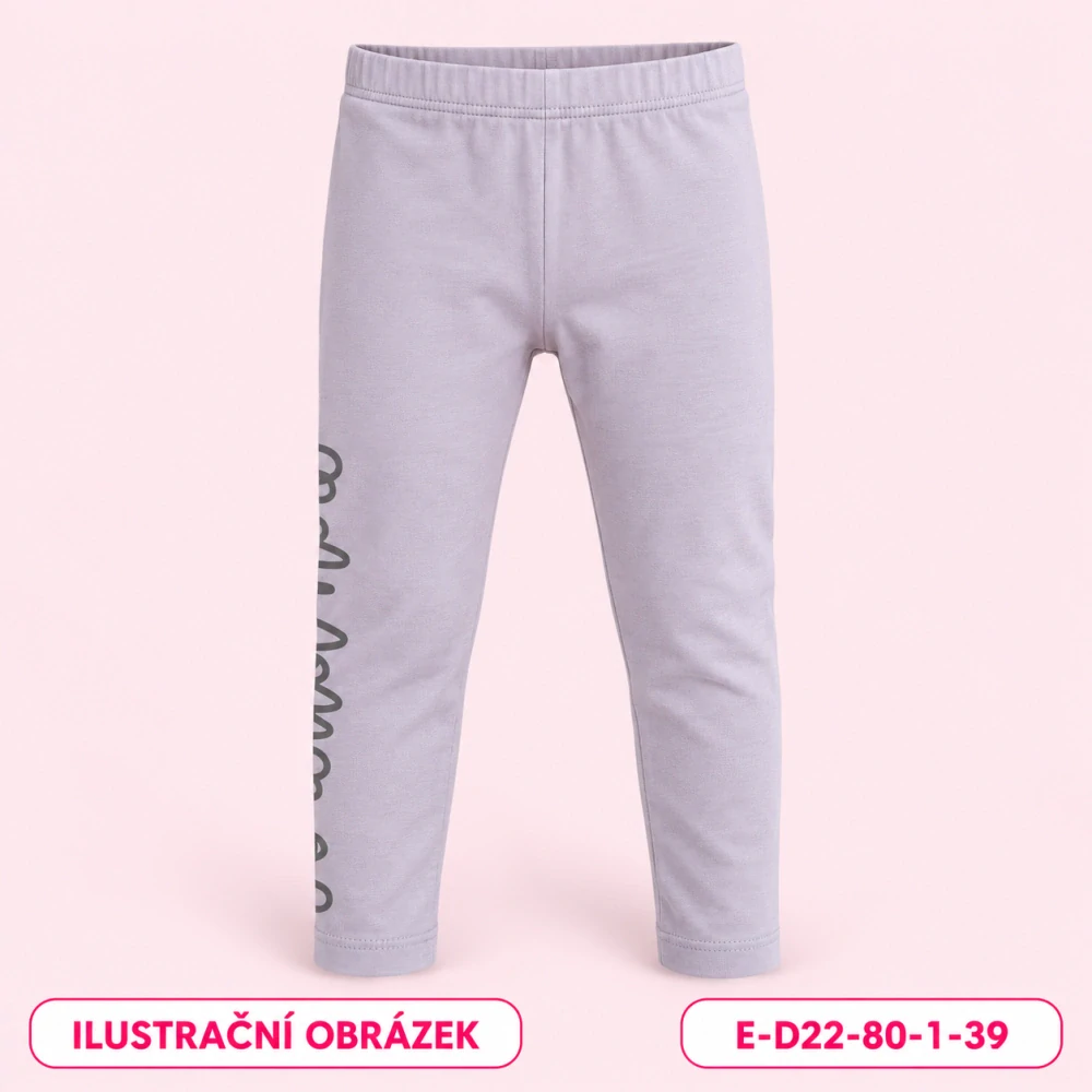Dívčí světle šedé legíny s nápisem, vel. 80