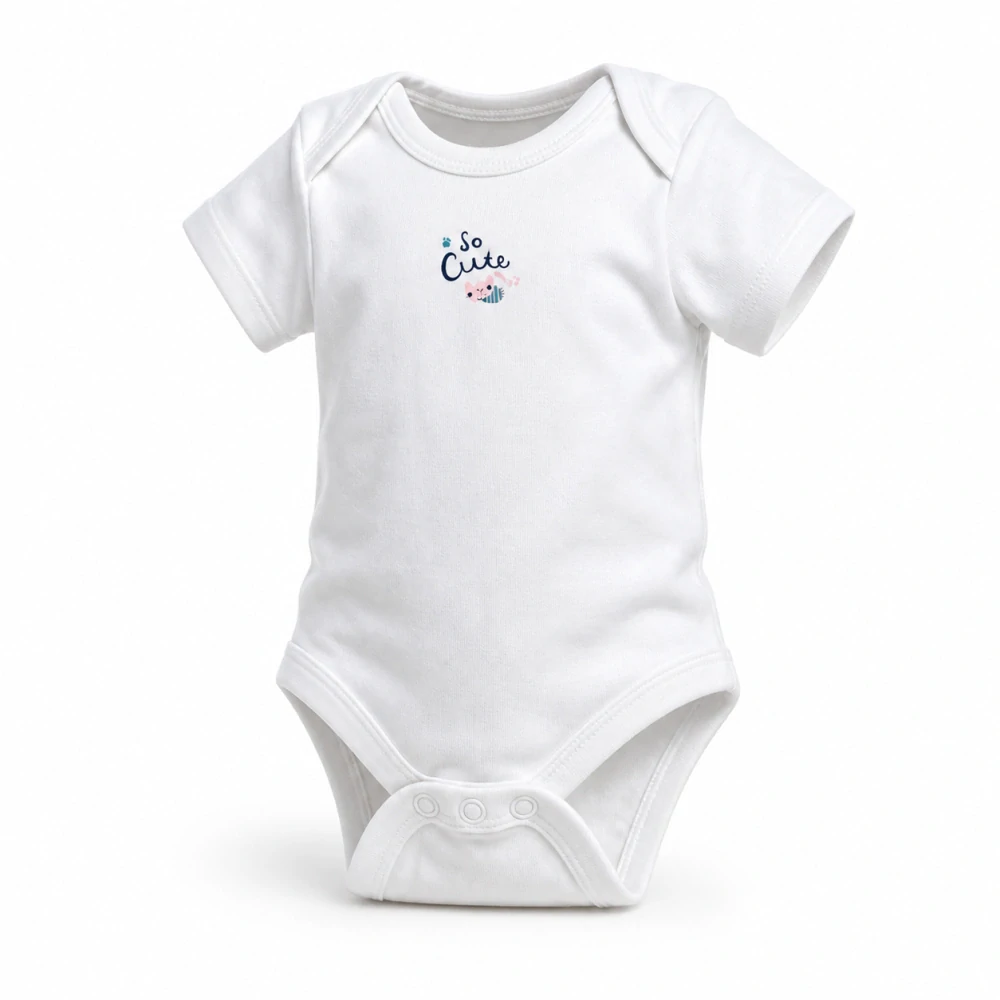 Dívčí bílé body So Cute s krátkým rukávem, vel. 56