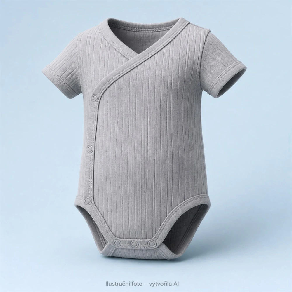 Klučičí šedé zavinovací body, krátký rukáv, vel. 56