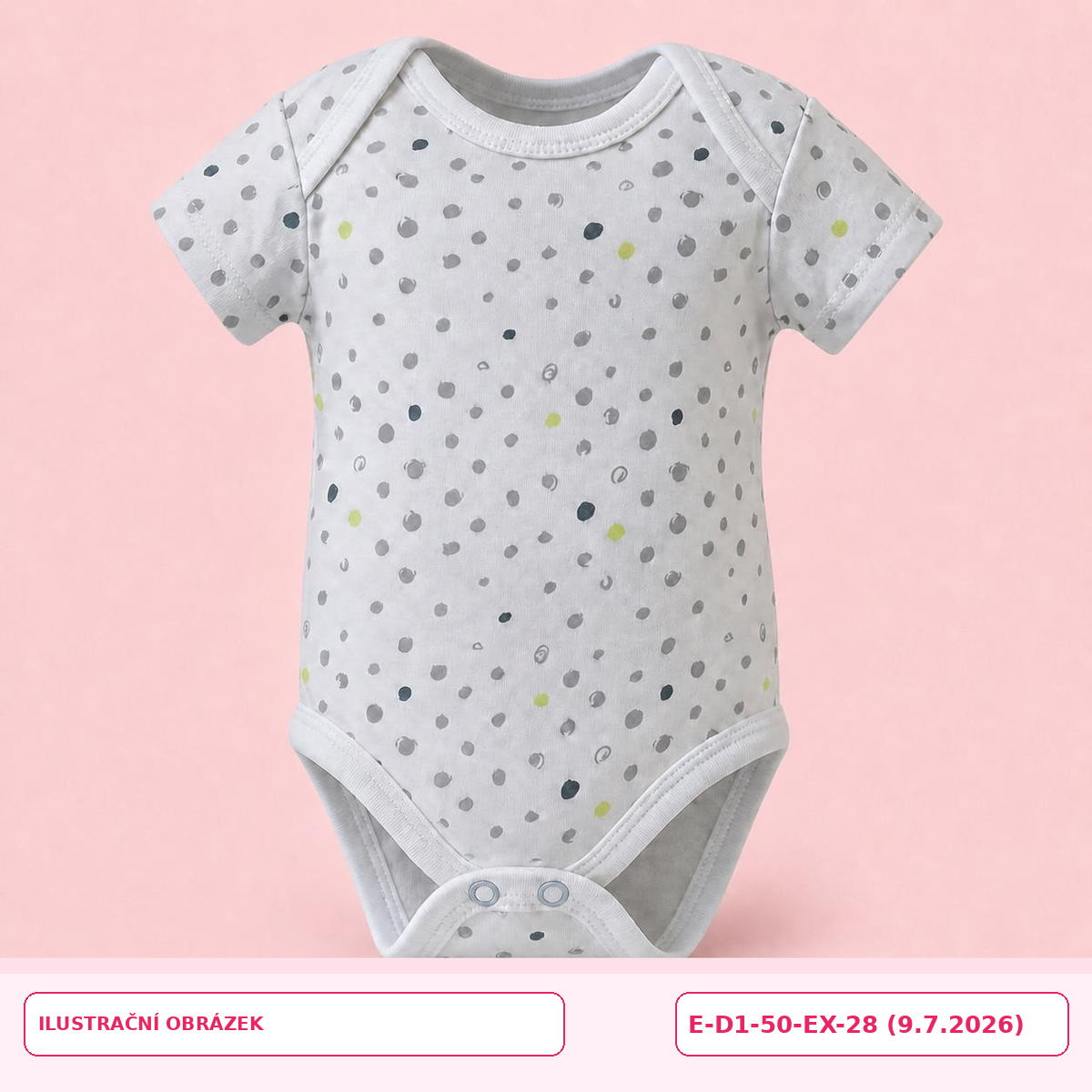 Dívčí puntíkované body s krátkým rukávem, vel. 50