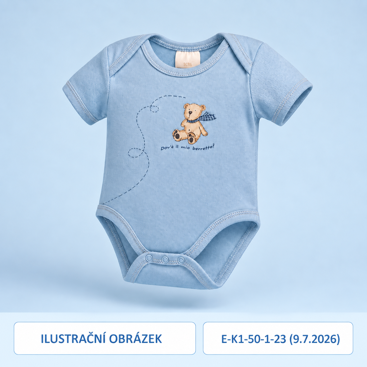 Klučičí body s medvídkem, krátký rukáv, vel. 50
