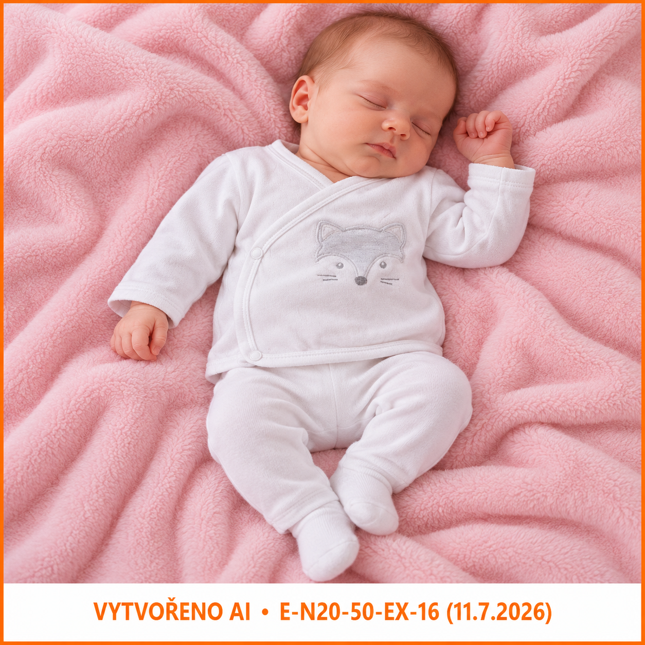 Bílá zavinovací kojenecká mikina s liškou C&A, vel. 50