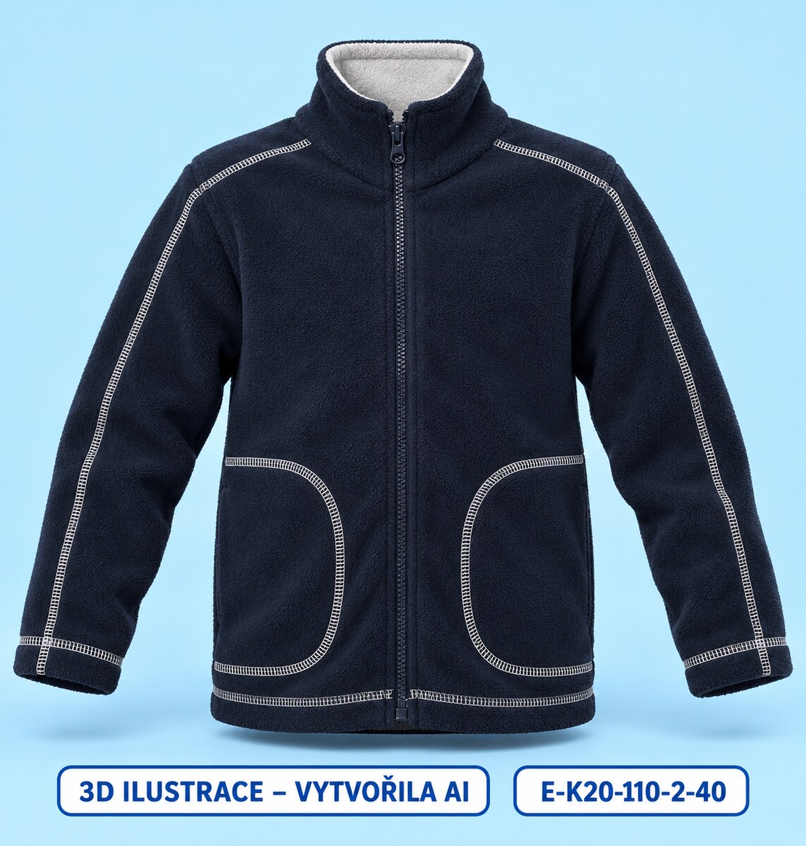 Klučičí tmavě modrá fleecová mikina na zip, vel. 110
