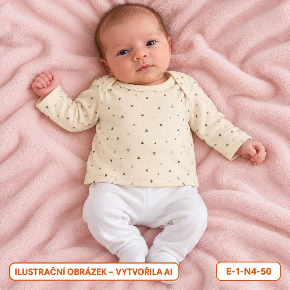 Neutrální krémové triko s trojúhelníky, vel. 50