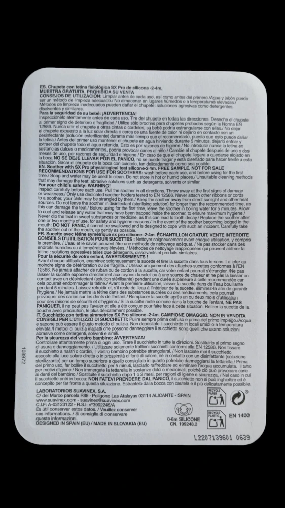 Dudlík SUAVINEX, 0-6 m