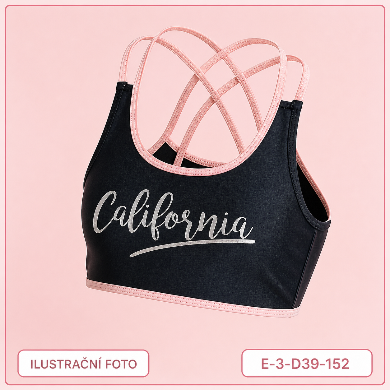Dívčí černý horní díl plavek California vel. 152