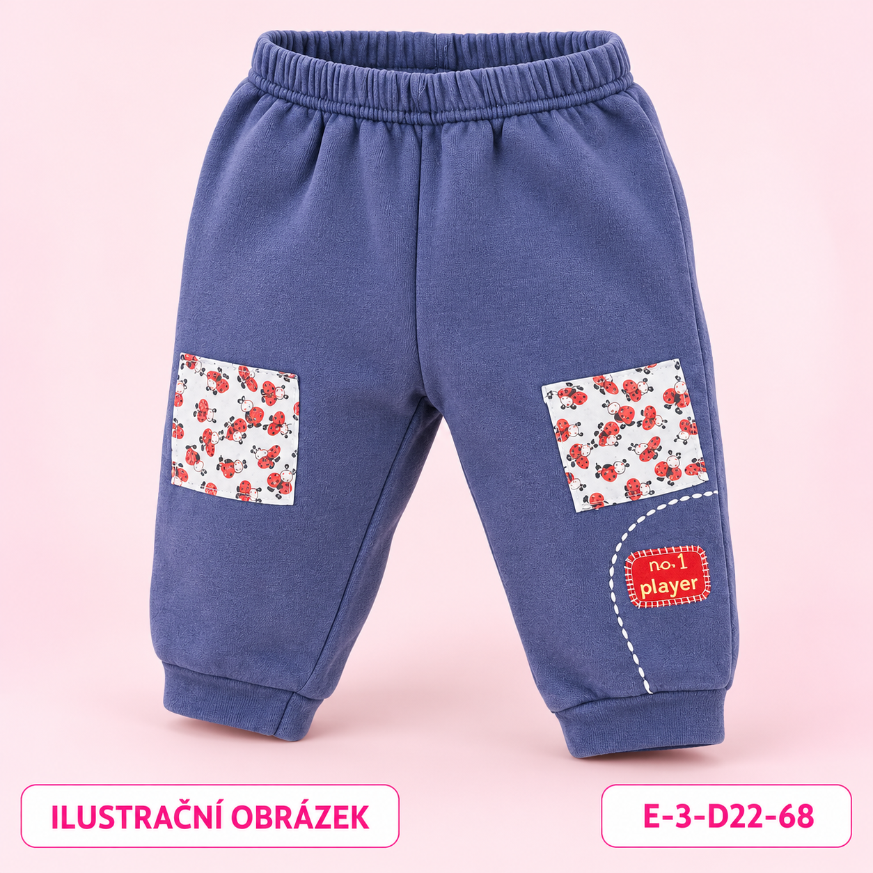 Dívčí modré tepláky s beruškami, vel. 68